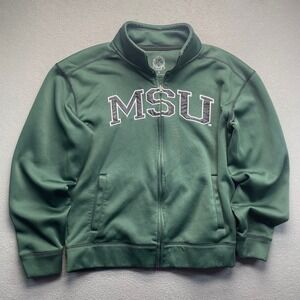 Campus Drive MSU Michigan State Spartans Full Zip Jacket Mens Small Green‎ GOOD